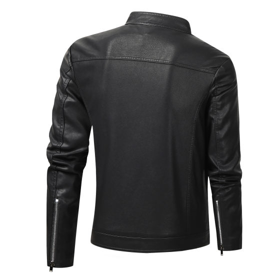 Men's Motorcycle Leather Jacket Autumn and Winter 2023 New Casual All-match Slim-fit fleece-lined Thickened plus size Leather Jacket