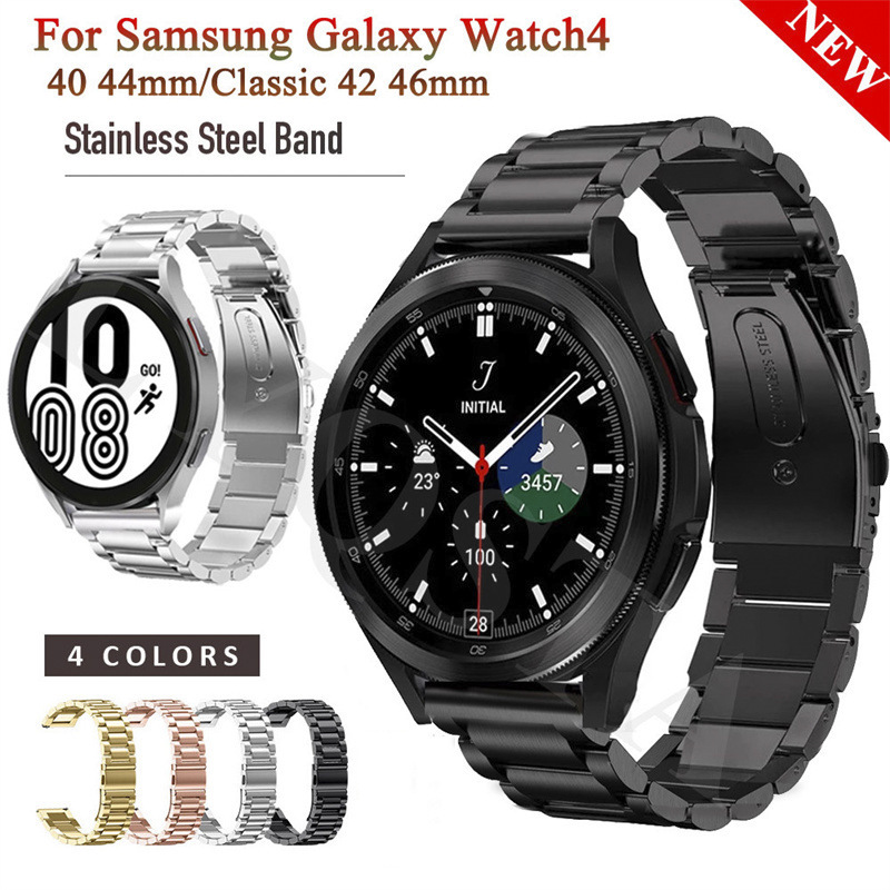 For Samsung galaxy watch4 Strap watch4 classic Watch Strap Metal Three Strap