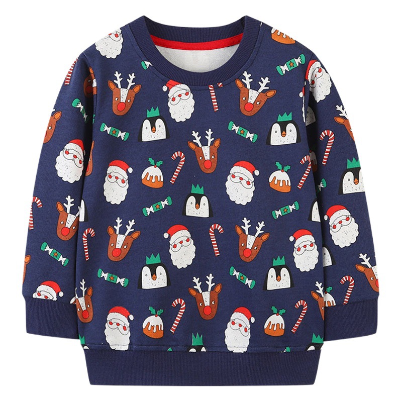 Otoño aostabetty nuevo suéter de los niños europeos y americanos estilo suéter de Navidad camiseta