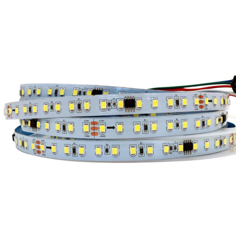 2835 tira de luz de agua corriente 24V luz monocromática de bajo voltaje persiguiendo caballo boda lluvia de meteoros línea autoadhesiva tira de luz