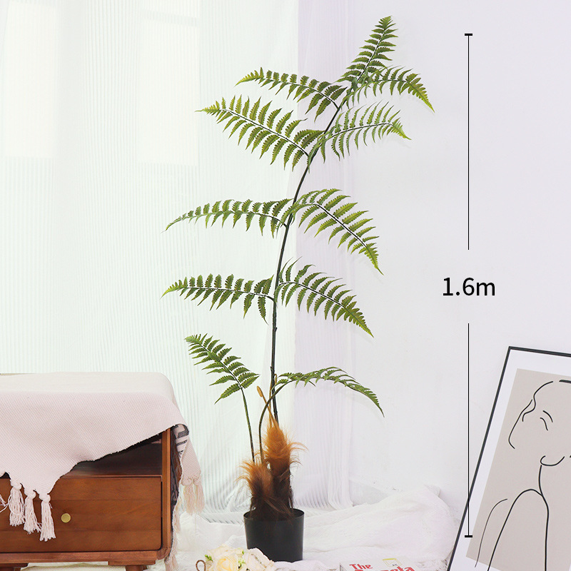 ソフト装飾造園シミュレーションヘリシウムシダ鉢植えシミュレーションゴールデンサルシダ屋内床置き装飾偽植物緑植物|undefined