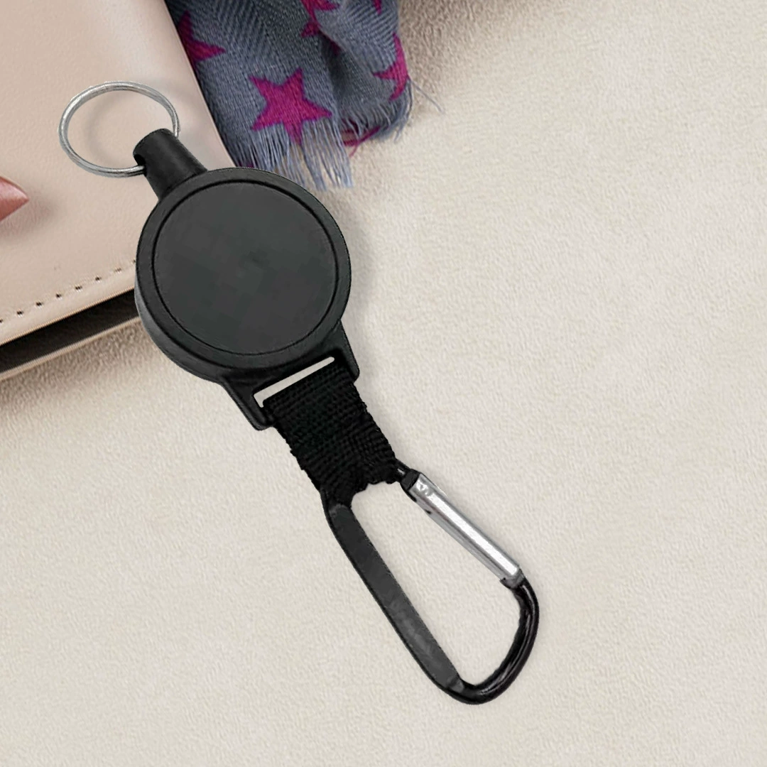 Полностью пластиковый толстый головной нейлоновый трос высокоэластичный растяжимый Телескопический брелок Полный ABS легко тянуть пряжку карабин легко