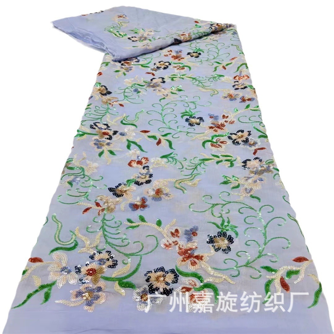 Tejido de brillo chino vestido de boda francés vestido de Tianxi cheongsam vestido de encaje hecho a mano DIY cuentas bordadas tela
