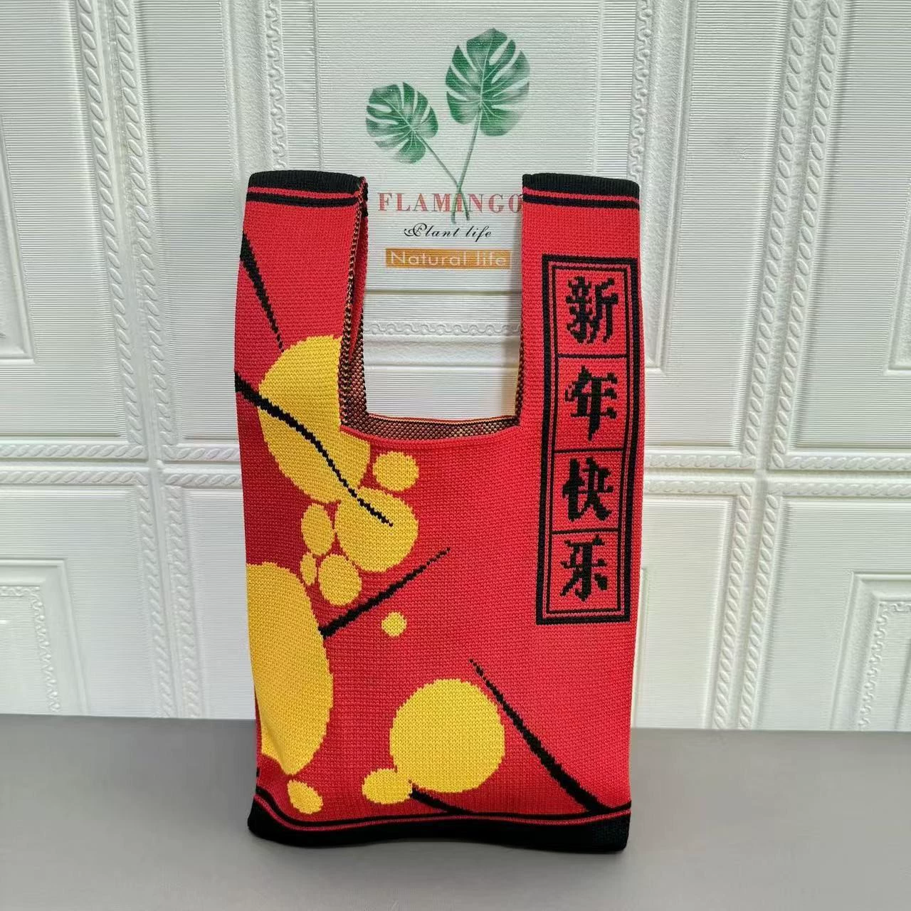 Вязаная сумка‑ручка, праздничная красная сумочка для подружки невесты, лёгкая декоративная