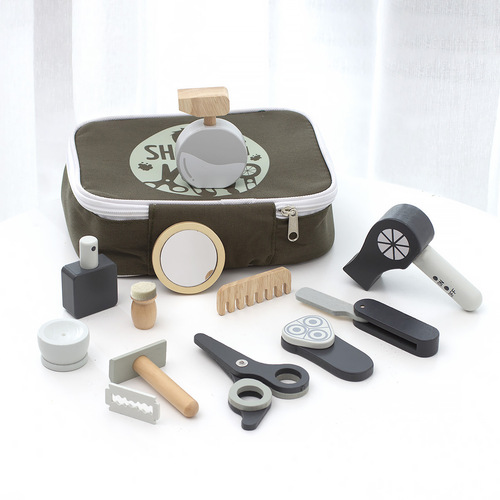 Children's simulated wooden fun makeup and hairdressing bag play house role-playing hairdressing set educational toy