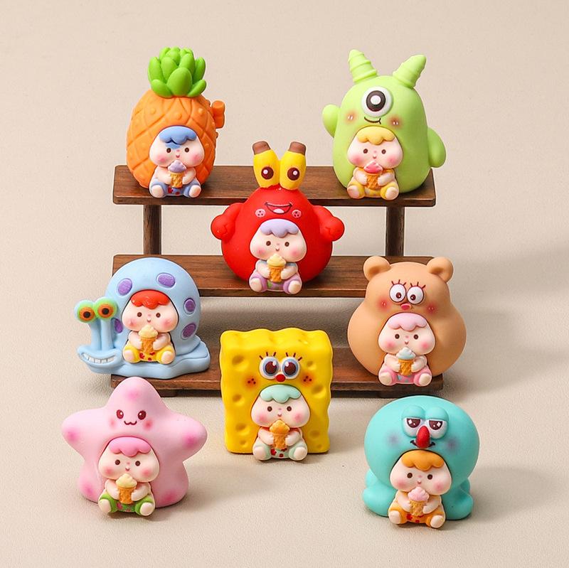 Spongebob Squarepants Handmade Resin Toy Figure DIY Gift Trendy Children's Collectible Figurine Cute Ornament Spongebob Squarepants Handmade Resin Toy Figure DIY Gift Trendy Children's Collectible Figurine Cute Ornament