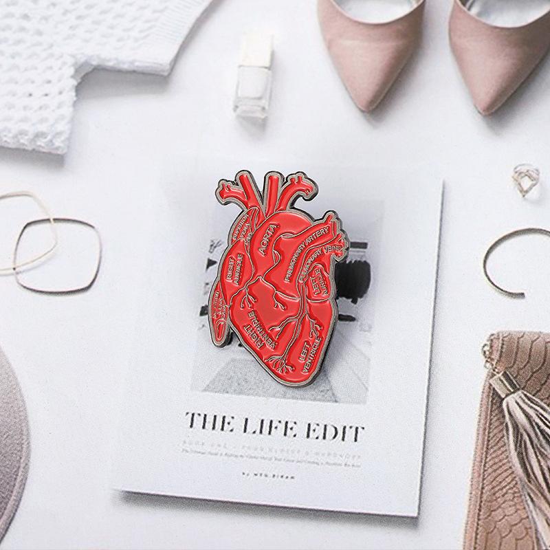 Letter, Heart Pattern Novelty Pin Letter Heart Alloy Stoving Varnish Unisex Brooches