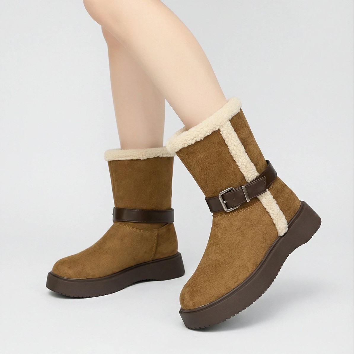 Botas de nieve para mujeres 2026 nuevos zapatos de algodón calientes de invierno image 1