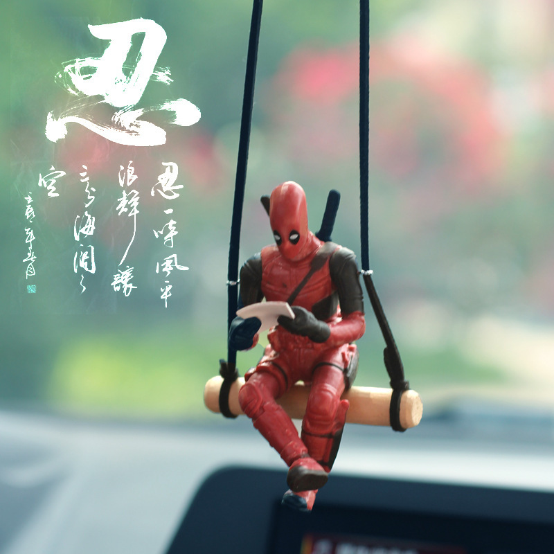 Animación creativa transfronteriza Deadpool columnas de automóviles accesorios de automóviles decoración interior espejo retrovisor colgante dibujos animados