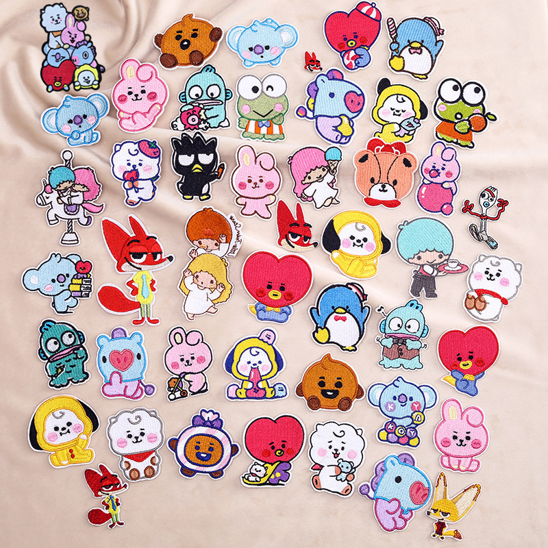 Quality Love Cartoon Clothes Patch Stickers Clothing Accessories DIY Decorative Stickers Ironing Stickers Cartoon Embroidery Cloth Stickers