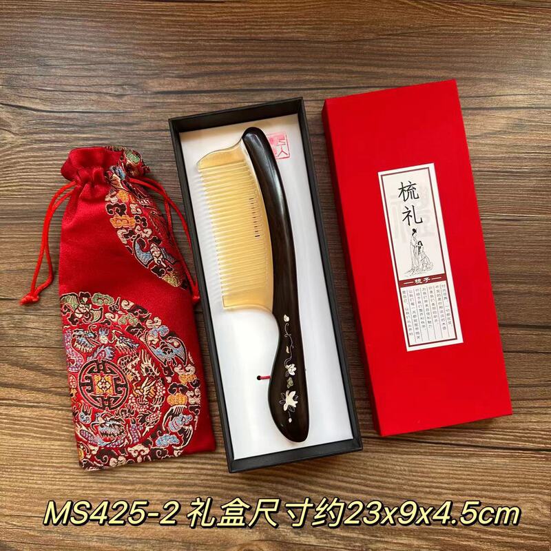 天然紫檀羊角螺鈿櫛、カラーシェルと銀線象嵌、黒檀櫛、家庭用静電櫛、ギフト卸売|undefined