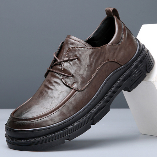 Large Width Headwear Shoes for Men Spring and Summer Men's Shoes Breathable Fashion Comfy Thick Sole Business Formal Casual Shoes