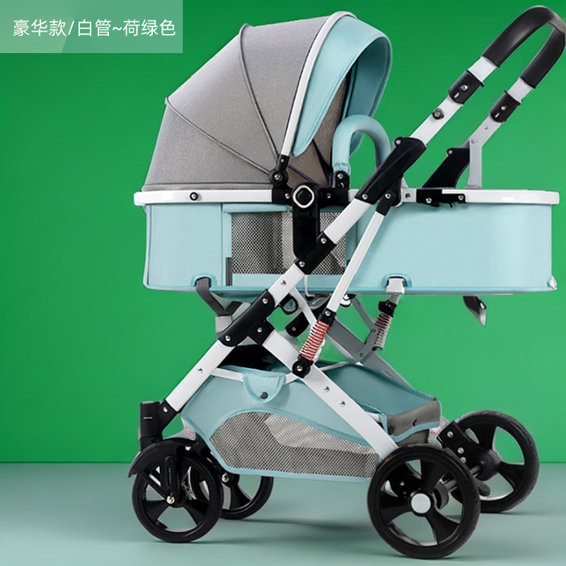 El cochecito de bebé de alto paisaje se puede sentar y acostarse, ligero y plegable, amortiguador bidireccional, cochecito de bebé para niños recién nacidos al por mayor