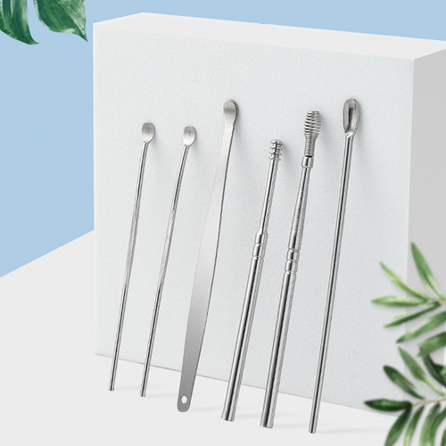 Stainless steel single-head ear pick household fat handle ear pick ear pick tool ear pick set manufacturer wholesale