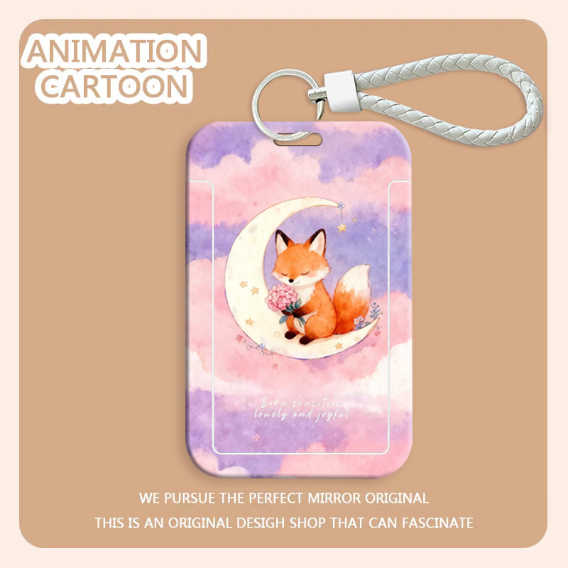 Starry Sky Fox Student Id Cover Canteen Meal Card Badge Card Cover Campus Card Bus Guangzhou City Pass Protective Cover