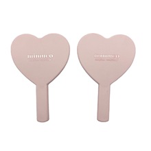 外贸韩国少女心家用粉色爱心便携手拿随身镜子迷你单面手持化妆镜