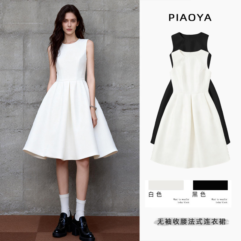 Sleeveless Waist-Cinching Hepburn-Style French Dress 2026 Summer New Little Black Dress Birthday Party Dress Black Dress