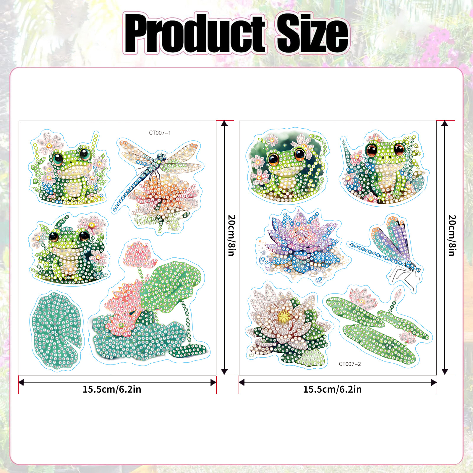 Frog Lotus Guofeng Magnetic Drawing Diamante Refrigerador pegatinas para niños DIY creativo mampostería pegatinas juguetes al por mayor