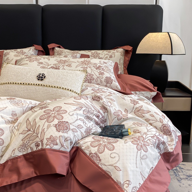 100 xinjiang algodón de lana larga impresión digital de cuatro piezas de sábanas de cama de algodón tipo a cuatro piezas de sábanas