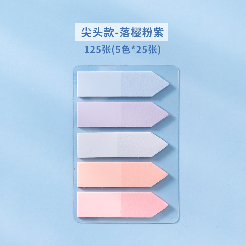 PET透明索引贴莫兰迪款便利贴 学生标签贴简约记号便利粘便签5*20|undefined