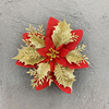 Christmas Simulation Flower Golden Powder Hollow Stereo Flower Christmas Pull Flower Ring Decoration Accessories Wedding Day Celebration scene layout