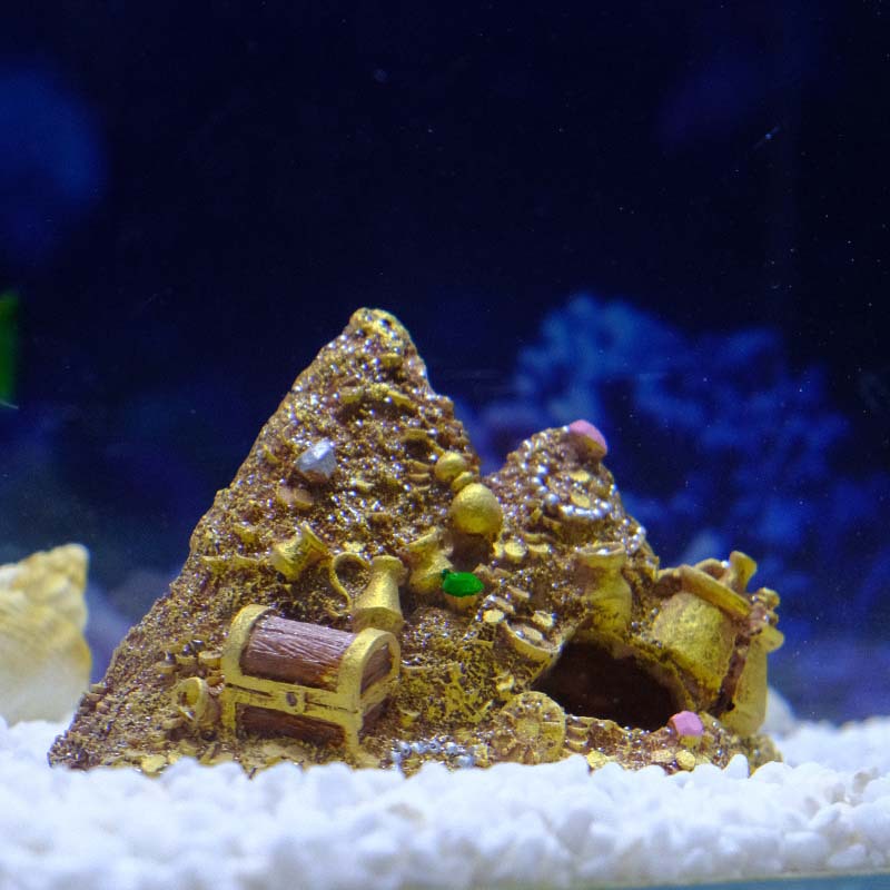 Caja del tesoro, decoración de pecera, decoración de dibujos animados, pescado y camarones, casa de refugio, paisaje de pecera, casa de piña, cueva de refugio, Jinshan Baoshan