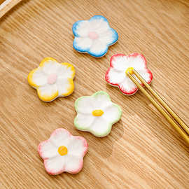 ZAKKA日式陶瓷花瓣筷子架筷子托摆件W