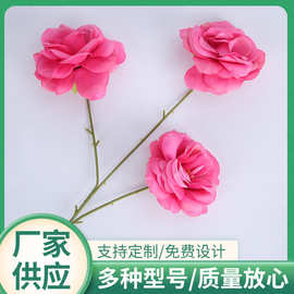 仿真月季花婚礼装饰用品拍摄假花 客厅装饰绢花婚礼室内装饰花