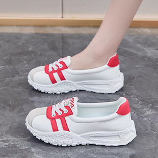 Genuine Leather Sneakers for Women 2025 Summer New Women's Shoes Breathable Forrest Gump Shoes Versatile Summer Style Moral Training Dad Shoes Trendy