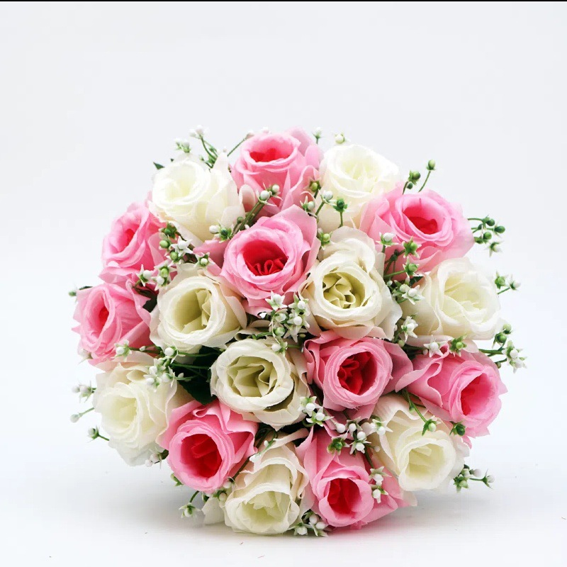 18 flores coreanas imitación rosa flores flores decorativas para el hogar ornamentos festivos props de boda flores falsas flores