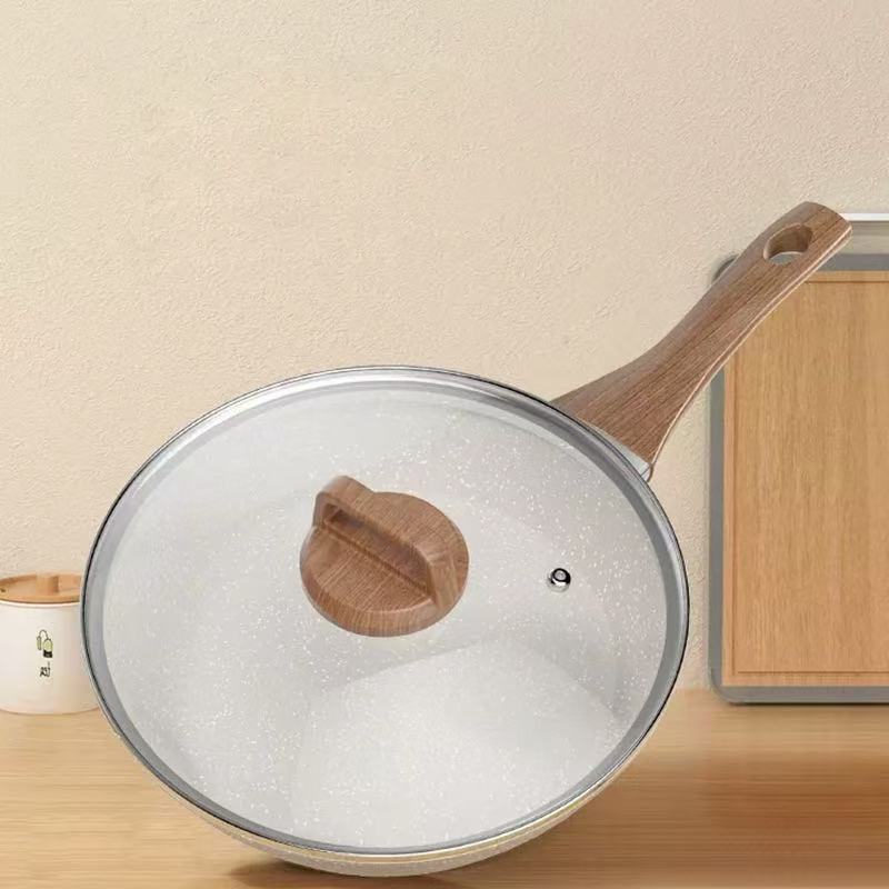 麦饭石不粘平底锅家用牛排煎锅煎蛋神器煎饼油炸电磁炉煤气灶专用|undefined
