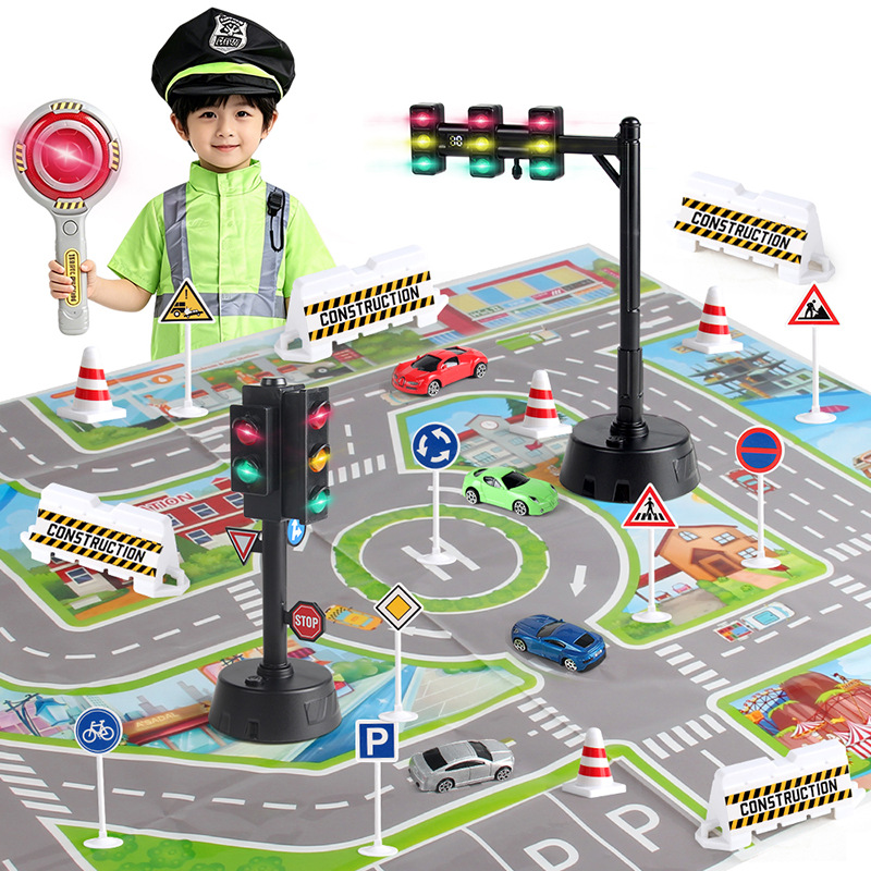 Transfronterizos niños simulación de tráfico ayuda de enseñanza semáforos semáforos de tráfico señales de tráfico ropa juego juguetes de educación temprana