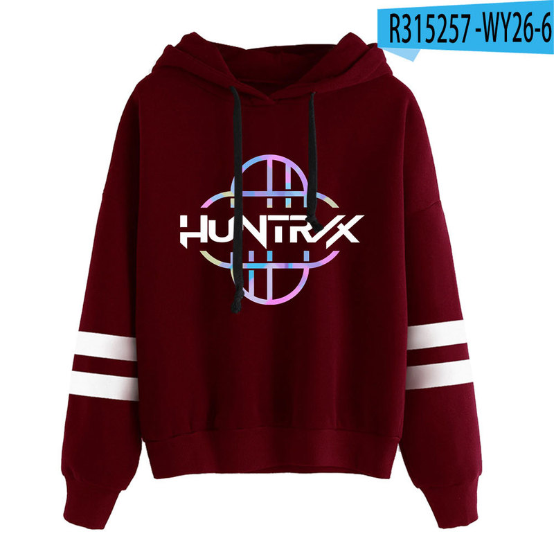 跨境新品KPop Demon Hunters周边甜美长袖双杠连帽卫衣一件批发|undefined
