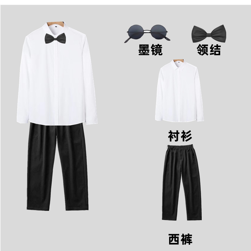 Brother, shirt, trousers, demi-season long-sleeve, classic suit jacket 4