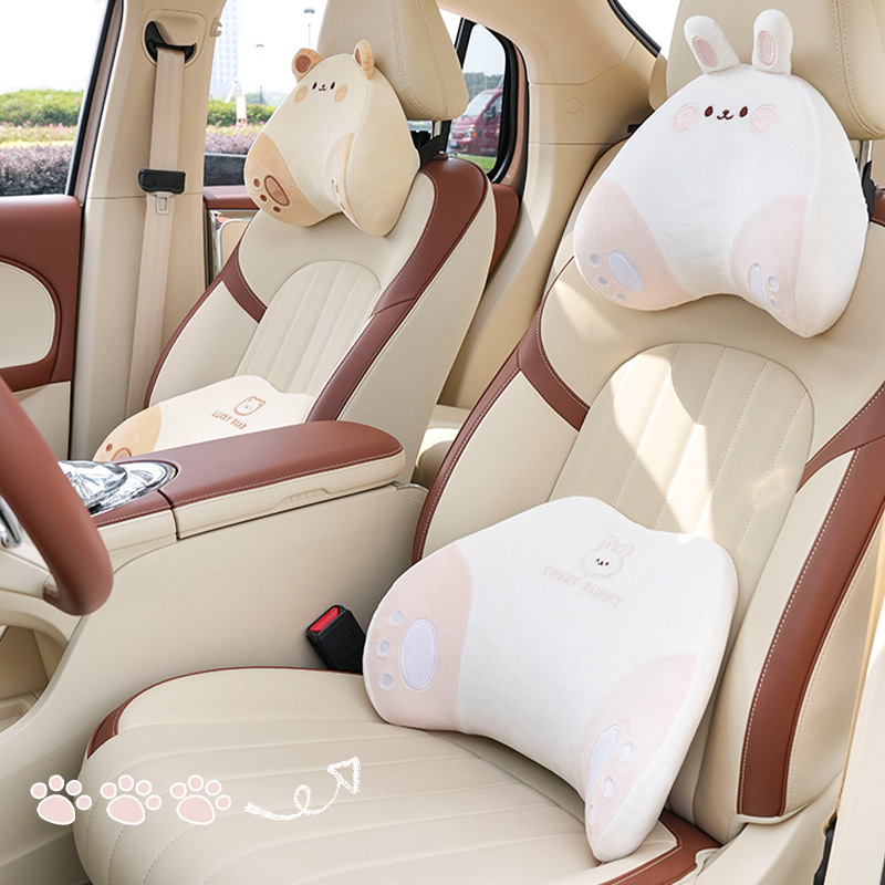 漫画の車のヘッドレスト、首枕、豪華な車の腰枕、低反発の快適な車の腰枕、オールシーズン対応|undefined