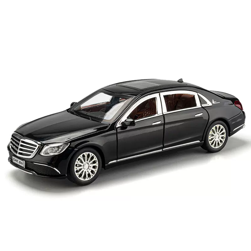 1:24奔E300合金车模型回力声光男孩玩具轿车避震转向盒装汽车模型