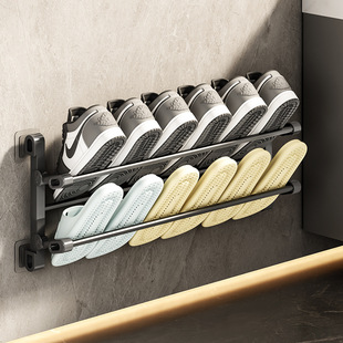 Foldable Shoe Rack Behind the Door for Home Use, Simple Folding Wall-Mounted Storage, Wall-Mounted Bathroom Slipper Shoe Rack on the Door