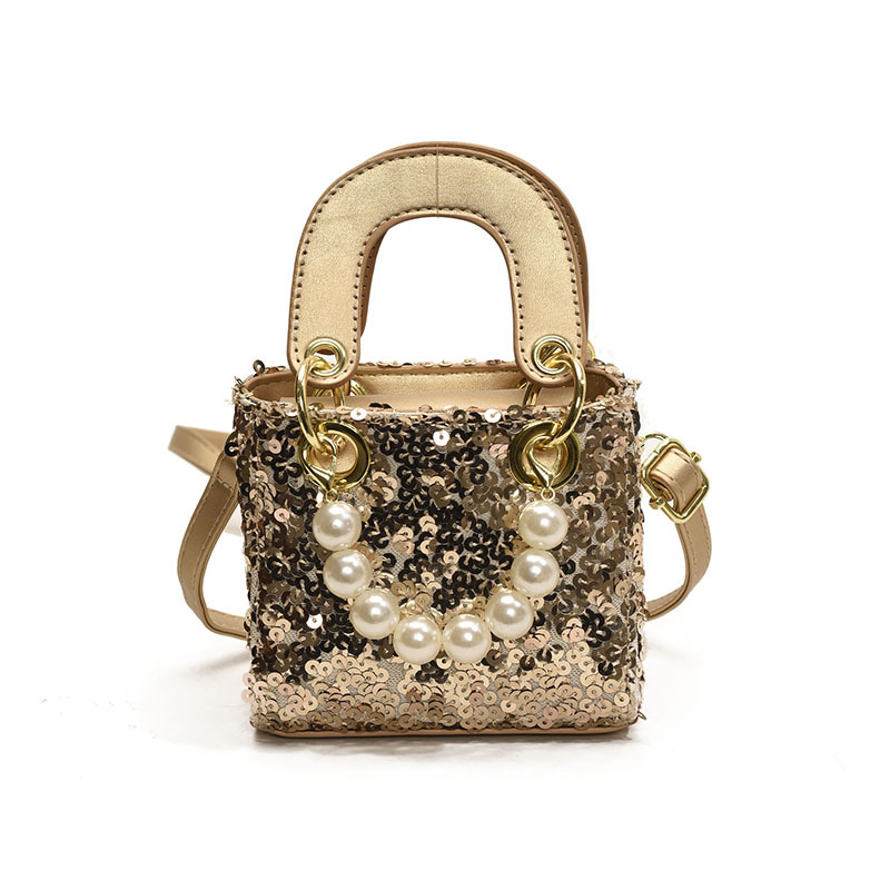 Moda coreana de sequillas niñas bolso de hombro dulce perla bolso de mano bebé nuevo mini bolso para niños