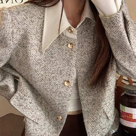 羊毛小香风外套女秋季2025新款爆款短款气质高级感名媛设计感上衣