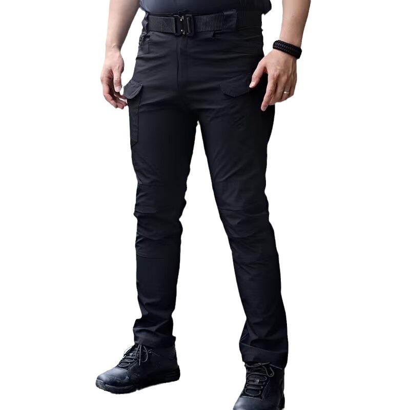 Pantalones tácticos de secado rápido al aire libre de estilo fino de verano, pantalones de entrenamiento de combate de senderismo de montañismo para hombres, pantalones de herramientas elásticos y transpirables
