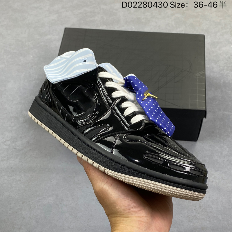 Aj1 Detachable Tie Trendy Sneakers College Style Casual Shoes Jordan Retro Comfortable Sports Shoes Original Version