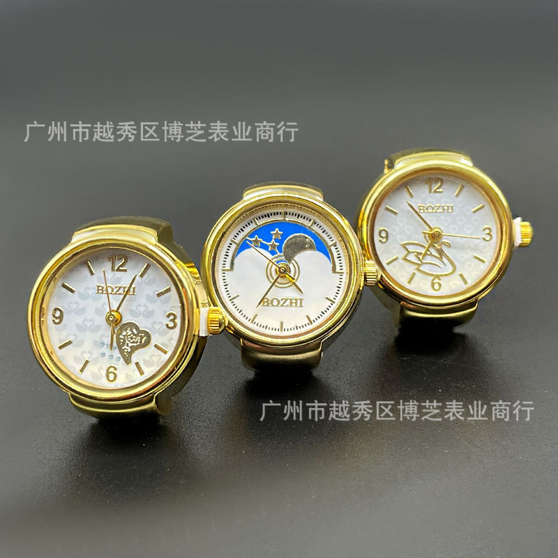 [Ring watch] personalized fashion finger watch can go when men's and women's fashion bracelet ring quartz watch straight batch
