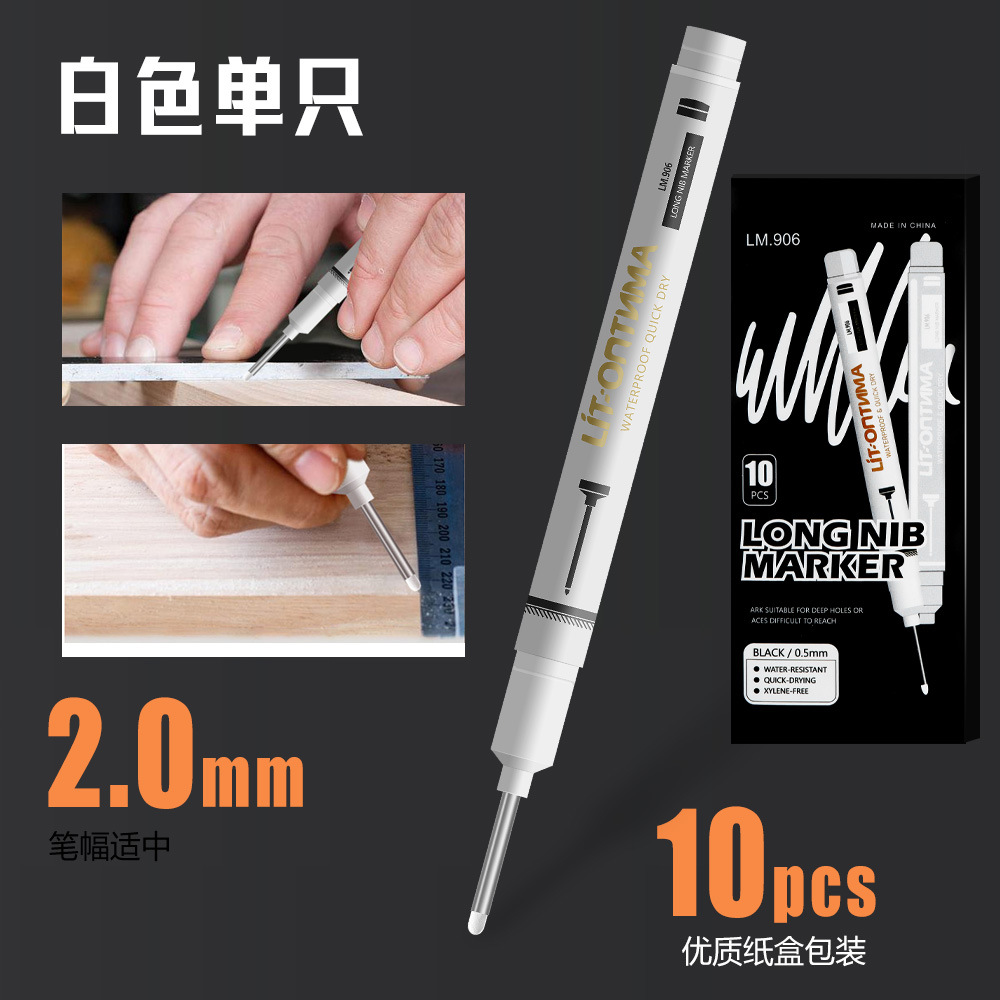 Agujero profundo de cabeza larga marcador de carpintería para hacer marcador oleoso multipropósito hardware accesorios de baño lápiz de marcado al por mayor