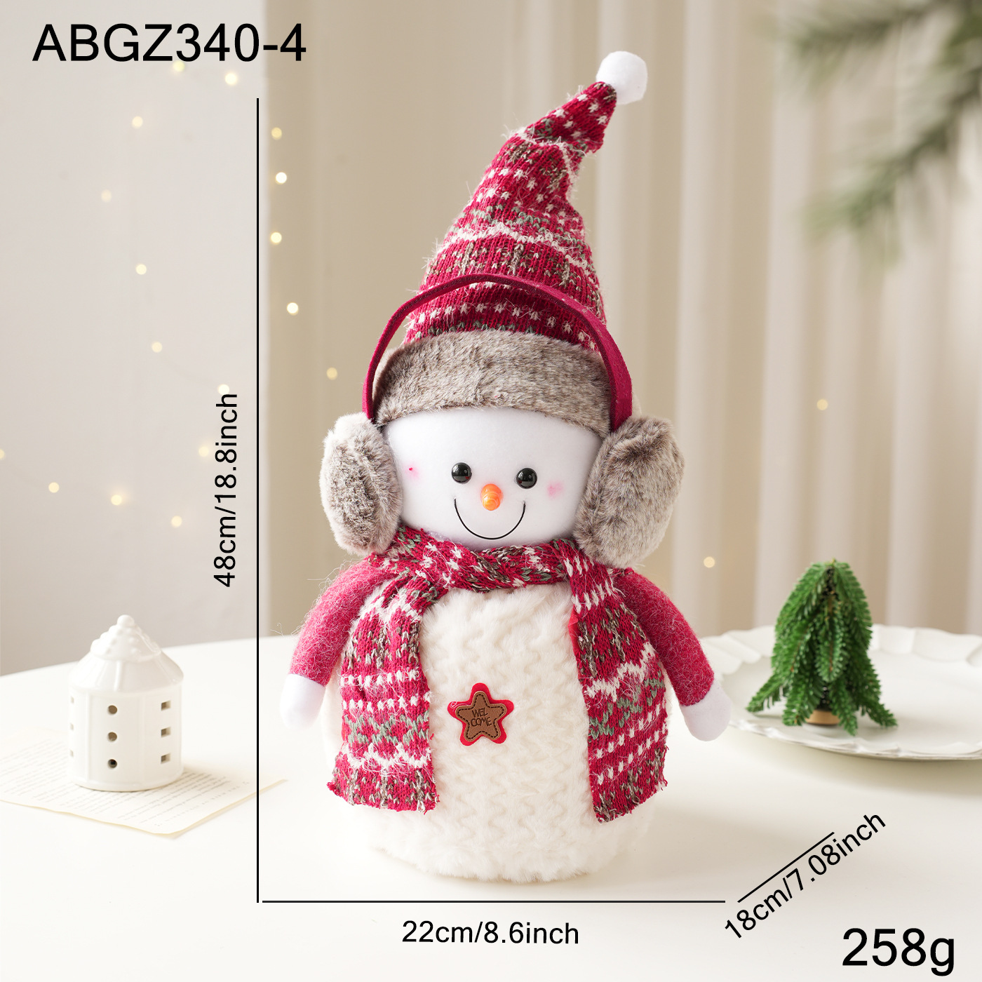 Nueva decoración de Navidad roja y blanca muñeca muñeca muñeca muñeca decoración tela espuma diseño de escritorio