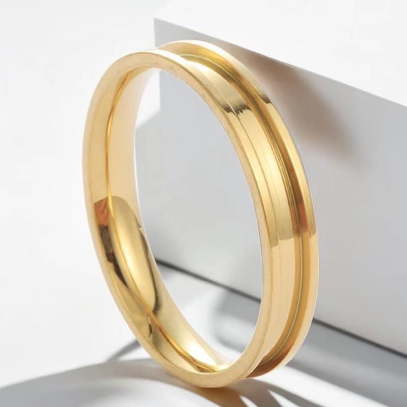 4mm Smooth Groove Ring, Non-Fading DIY Couple Rings, Simple and Versatile Unisex Ring 4mm Smooth Groove Ring, Non-Fading DIY Couple Rings, Simple and Versatile Unisex Ring