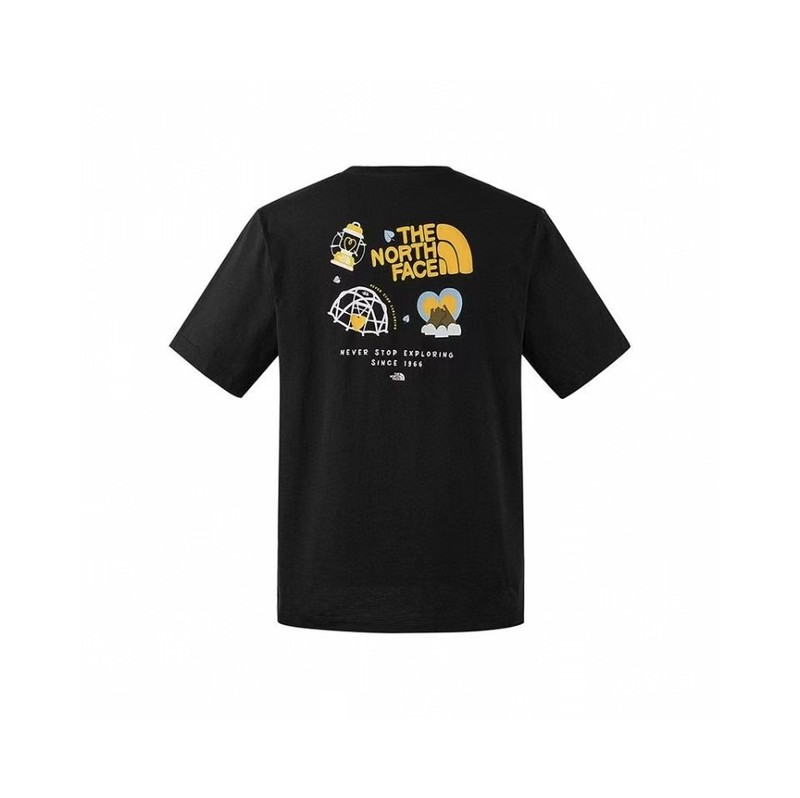NTノースフェイスの純綿Tシャツの正しいバージョン、男性と女性用、カップル向けの同じスタイル、トレンディなプリント、幅広で多用途、カジュアル半袖|undefined