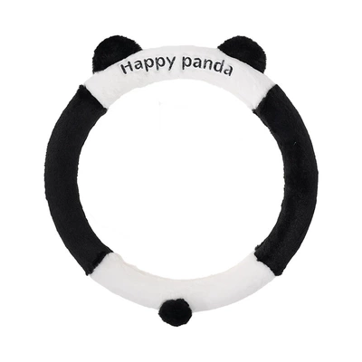 Steering wheel cover cover cute plush comfortable car - rabbit-fur-panda-ear-steering-wheel-cover-38cm