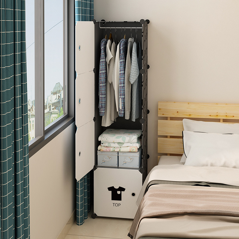 Simple small wardrobe rental home bedroom small single dormitory small assembled children's storage storage cabinet