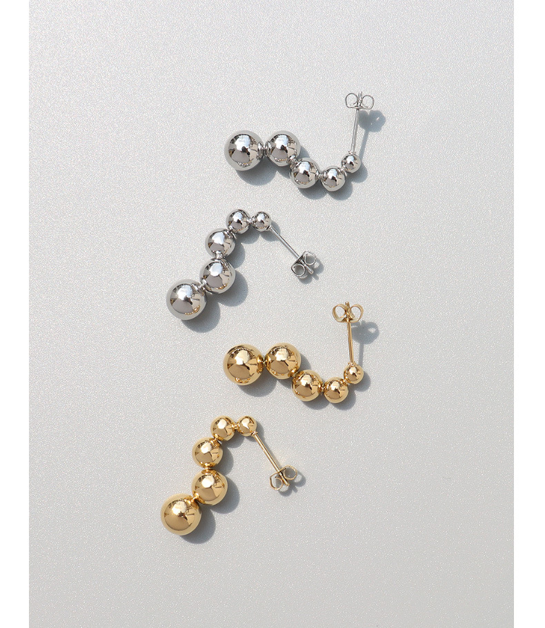 Simple Special-shaped Small Steel Ball Titanium Steel Earrings display picture 5