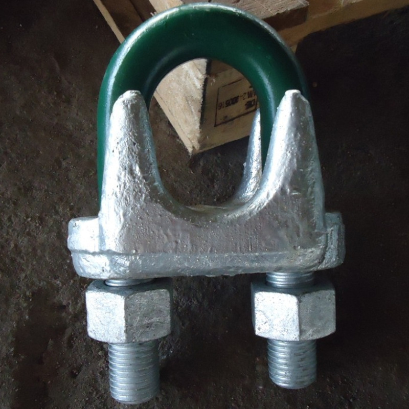 厂家现货供应A型国标钢丝卡头钢丝绳锁扣夹子U型扣美式卡头